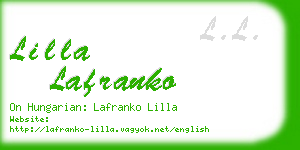 lilla lafranko business card